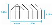 KASVIHUONE HALLS POPULAR 6,2 M² KENNOLEVYLLÄ, ALUMIINI - Kasvihuoneet ja  tarvikkeet - Tulikulma