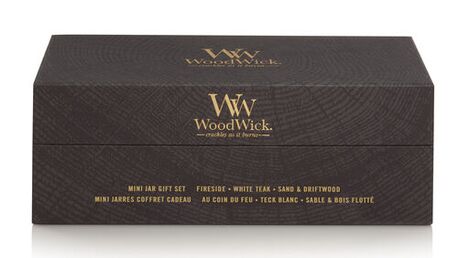 Tuoksukynttilä WoodWick Woody lahjapakkaus 3 kpl